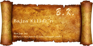 Bajza Kilián névjegykártya